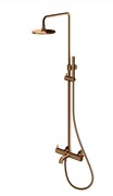 Kohlman Axel Brushed Copper zestaw prysznicowo-wannowy z deszczownicą 20 cm miedź szczotkowana QW277ABC
