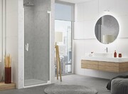 SanSwiss Cadura White Line drzwi wahadłowe 100cm jednoczęściowe prawe z profilem przyściennym biały mat CA1CD1000907