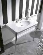 Kerasan Retro Umywalka biała z nogami chromowanymi 100x55 cm 1049K0