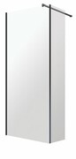 Omnires Marina Kabina prysznicowa typu walk-in ze ścianką boczną 90x200 cm przejrzyste profil czarny MA9030BLTR ___ RABAT W KOSZYKU! ___