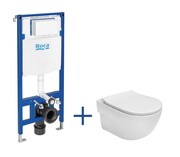 Roca zestaw podtynkowy DUPLO ONE + miska WC podwieszana MERIDIAN COMPACTO RIMLESS z deską SLIM A893104530