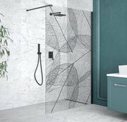 Besco Leafy kabina walk-in 100x200cm motyw liści LF-100-200C