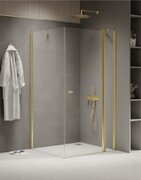 New Trendy New Soleo Light Gold 120x80x195 cm kabina wspornik skośny złoty połysk/szkło przejrzyste K-1870