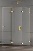 New Trendy Eventa Gold Shine kabina prysznicowa przyścienna 80x90x200 przejrzyste Prawa Złoty połysk EXK-4795