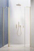 Radaway Nes Brushed Light Gold DWJS Drzwi wnękowe 120cm lewe szczotkowane jasne złoto szkło przejrzyste 10038120-98-01L