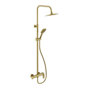Excellent Clever 2.0 zestaw prysznicowy ścienny z deszczownicą 25 cm złoto szczotkowane AREX.4181GB