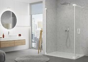 SanSwiss Cadura White Line kabina Walk in 120cm lewa ze ścianką ruchomą profile biały mat CADUOG1200907