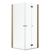 Radaway Nes Brushed Copper KDD B / KDD I kabina 90x80cm prawa szczotkowana miedź przejrzyste 10024090-93-01R/10015080-93-01L