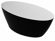 Omnires Siena wanna wolnostojąca 160,5x80,5cm biało-czarny połysk SIENAWWBCP ___ RABAT W KOSZYKU! ___