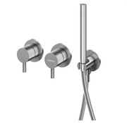 Kohlman Axel Brushed Nickel bateria prysznicowo-wannowa podtynkowa z rączką prysznicową Nikiel Szczotkowany QW260ABN
