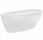 Besco Goya XS 142x62cm wanna wolnostojąca + syfon klik-klak biały czyszczony od góry #WMD-140-GKW