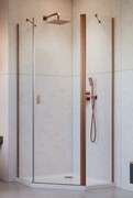Radaway Nes Brushed Copper Ptj kabina pięciokątna 80x90cm prawa miedź szczotkowana 10052000-93-01R/10052600-93-01