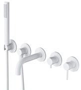 Omnires Y bateria wannowa 5-otworowa podtynkowa z krótką wylewką biały mat Y1237-1SWM