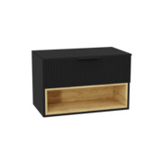 Excellent Tuto 2.0 szafka wisząca 80x50x46,5 cm front ryflowany czarny mat MLEX.2171.K.80.031B.BKBK