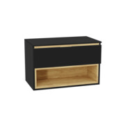 Excellent Tuto 2.0 szafka wisząca 80x50x46,5 cm front gładki niski czarny MLEX.2171.K.80.011B.BKBK