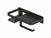 Tiger Caddy Uchwyt na papier toaletowy z półką 24 cm czarny 1401430746