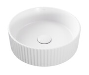 Besco Clea Ryfle White umywalka nablatowa ø36 cm Ryflowana biały połysk UNCR-36-CLB
