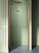 New Trendy New Soleo Copper Brushed drzwi wnękowe bifold 100x195 cm lewe miedź szczotkowana/szkło przejrzyste D-0505A