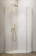 Radaway Essenza Gold Ptj kabina pięciokątna 80x80cm lewa szkło przejrzyste 1385010-09-01L/1385049-01-01