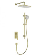 KFA MALAGA BRUSHED LIGHT GOLD podtynkowy zestaw prysznicowy z baterią 3 funkcyjną i natryskiem przesuwnym złoty szczotkowany 4529-301-31