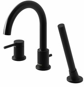 Kohlman Axel Black bateria wannowa 3-otworowa z obrotową wylewką czarny mat QB241AB __ RABAT W KOSZYKU! __