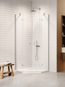 New Trendy Nesta kabina prysznicowa pięciokątna 90x90x200 cm drzwi podwójne szkło przejrzyste K-3690
