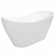 Besco Viya 170x72cm wanna wolnostojąca konglomeratowa + syfon klik-klak czarny czyszczony od góry #WMD-170-VKB