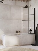 Radaway Idea Black Pnj Factory parawan nawannowy 60cm L/P czarny mat/szkło przejrzyste 10001060-54-55