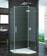 SanSwiss Pur PUR51 Drzwi 1-częściowe do kabiny 5-kątnej 45-100cm profil chrom szkło Pas satynowy Prawe PUR51DSM11051