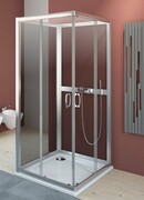 Radaway Premium Plus C+2S kabina czterościenna kwadratowa 90x90 szkło fabric 30453-01-06N/33433-01-06N