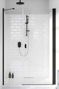 Radaway Nes 8 Black Dws I drzwi wnękowe 100cm W2 prawe czarny mat szkło przejrzyste 10078090-54-01R/10078112-01-01