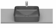 Roca FINECERAMIC umywalka nablatowa cienkościenna Square 50x37 onyx A327530640