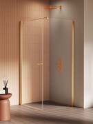 New Trendy New Soleo Gold Brushed 70x120x195 cm kabina wspornik prosty złoto szczotkowane/szkło przejrzyste K-4175-WP