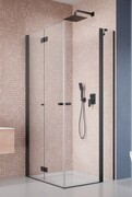 Radaway Nes Black KDD B / KDD II kabina 100x90cm lewa czarny mat przejrzyste 10024100-54-01L/10016090-54-01R