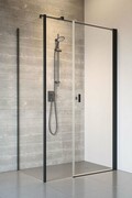 Radaway Nes Black Kds I kabina 140x80cm prawa czarny mat/szkło przejrzyste 10023140-54-01R/10043080-54-01