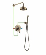 Omnires Art Deco kompletny zestaw podtynkowy brąz antyczny szczotkowany SYSAD26BR ___ RABAT W KOSZYKU! ___