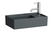Laufen Kartell umywalka ścienna z ukrytym liniowym odpływem 46x28cm grafitowy mat H8153347581111