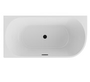 The North Bath Calia wanna wolnostojąca przyścienna lewa 150x75cm z korkiem i przelewem CZARNYM 6845-1501LOEMBL