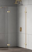 New Trendy Eventa Gold Shine kabina walk-in 50x200 cm jednoelementowa z dodatkową ścianką przejrzyste Złoty połysk EXK-4848