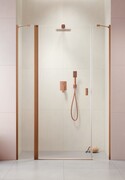 Radaway Nes Brushed Copper Dwjs drzwi wnękowe 140cm lewe szczotkowana miedź szkło przejrzyste 10038140-93-01L
