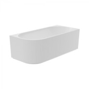 The North Bath Calia wanna wolnostojąca przyścienna RYFLOWANA prawa 150x75cm + syfon Klik-klak 6845-1501RRYF