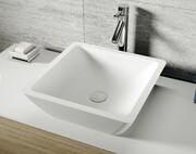 Riho Limited Avella umywalka kwadratowa nablatowa 42x42x14 cm BIAŁY MAT W016001105