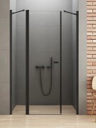 New Trendy New Soleo Black 110x195 cm drzwi wnękowe wsporniki skośne szkło przejrzyste D-0952A