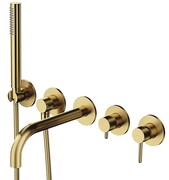 Omnires Y bateria wannowa 5-otworowa podtynkowa z długą wylewką mosiądz szczotkowany Y1237/1BSB