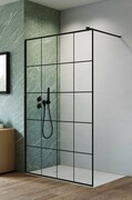 Radaway Nes Black Factory kabina Walk-in 100x200cm czarny mat/szkło przejrzyste 10013100-54-55