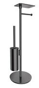 Omnires Modern Project stojak na papier i szczotkę toaletową z półką antracyt szczotkowany MP60820AT