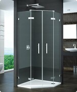 SanSwiss Pur PUT52P Ścianka boczna do kabiny 5-kątnej 30-100cm profil chrom szkło Satyna PUT52PSM11049