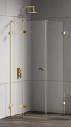 New Trendy Eventa Gold Shine kabina prysznicowa kwadratowa 80x80x200 cm lewa przejrzyste Złoty połysk EXK-4690