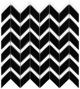 Dunin Black & White Pure Black Chevron Mix mozaika kamienna 31x30,5cm