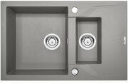 Deante Andante zlewozmywak 1,5-komorowy z krótkim ociekaczem 78x49 cm Szary metalik ZQN S513